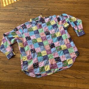 Ralph Lauren Patchwork quilted floral madras plaid button down shirt, men’s 3xB